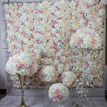 Wysokiej jakości grube róża, hortensja kwiat ściana kwiatowy słup rekwizyty do zdjęć sklep stylu, ślub, kwiat, ściana