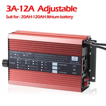 Ładowarka do samochodu 72V 20S Li-ion 84V Smart Adjustable Lithium Battery Charger dla baterii litowej 20AH-120AH