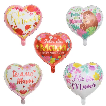 18 cali Hiszpański Szczęśliwy Dzień Matki Helem Balony Globos Feliz Dia Super Mama Фольгированные Balony ojciec matka Wieczorne Dekoracji Balony 2023