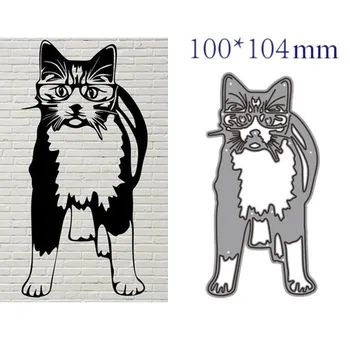 metalowe tnące znaczki cięte znaczki formy Zwierzę kot ozdoby Album do wyklejania papier craft knife formy ostrze wpływ szablony znaczki